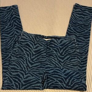 Soft Surroundings Navy and Slate Zebra-Pattern Pull-On Pants, NWOT